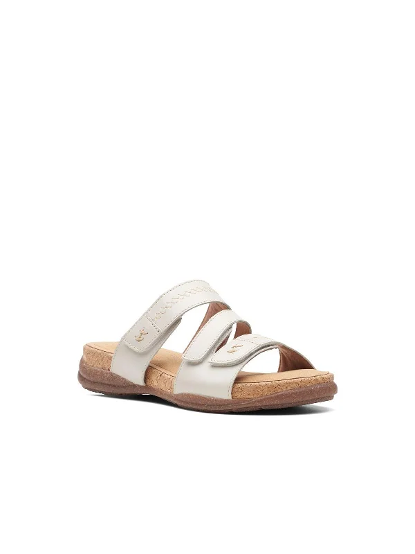 Roseville Bay Womens Leather Slip-On Slide Sandals