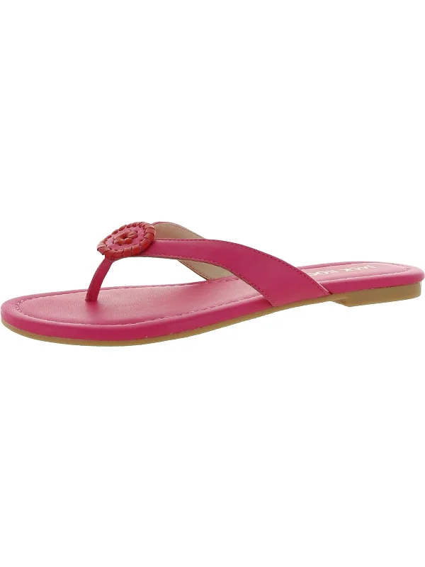 Roxy Womens Leather Flats Flip-Flops