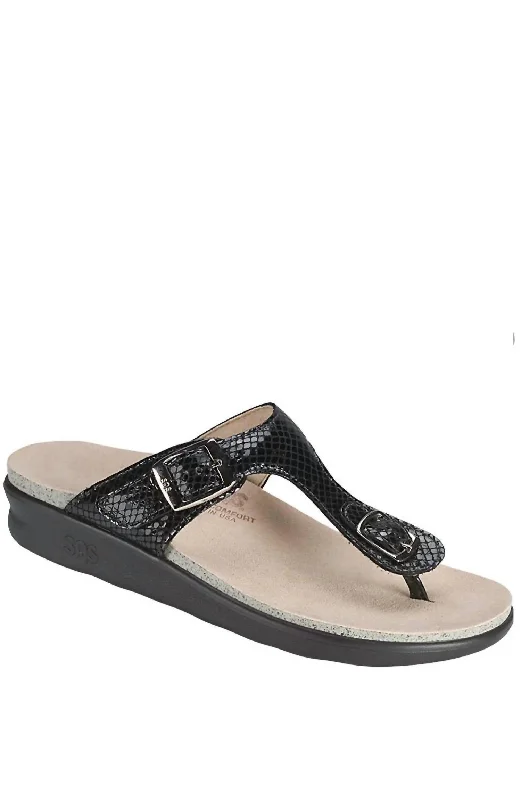 Sanibel Sandal - Medium In Black Snake