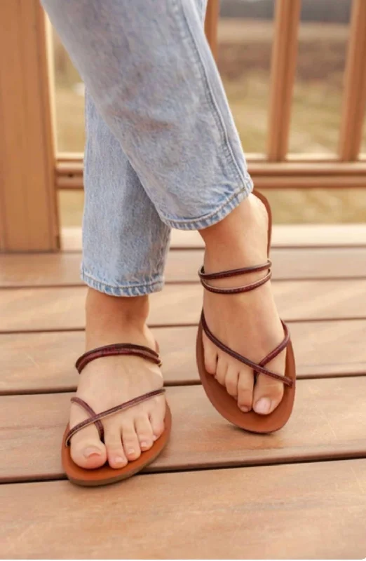 Santorini Sandal In Cognac