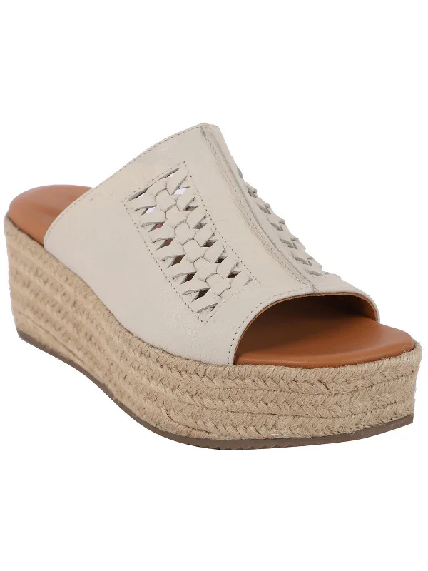 Silvana Womens Leather Woven Espadrilles