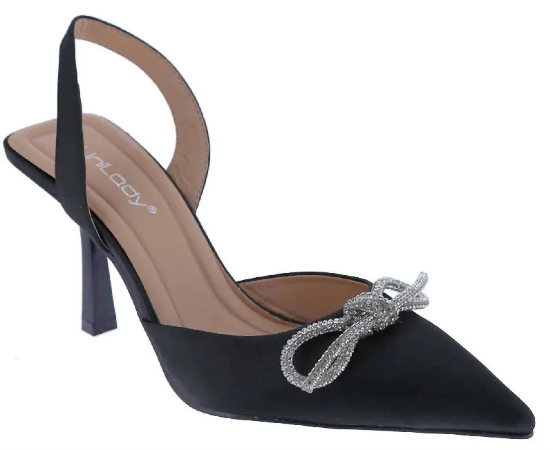 Sparkling Bow Slingback Pump In Black