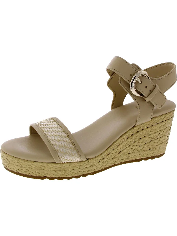 Stella 2 Womens Faux Leather Woven Ankle Strap