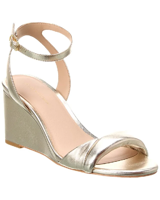 Stuart Weitzman Everly 75 Leather Wedge Sandal