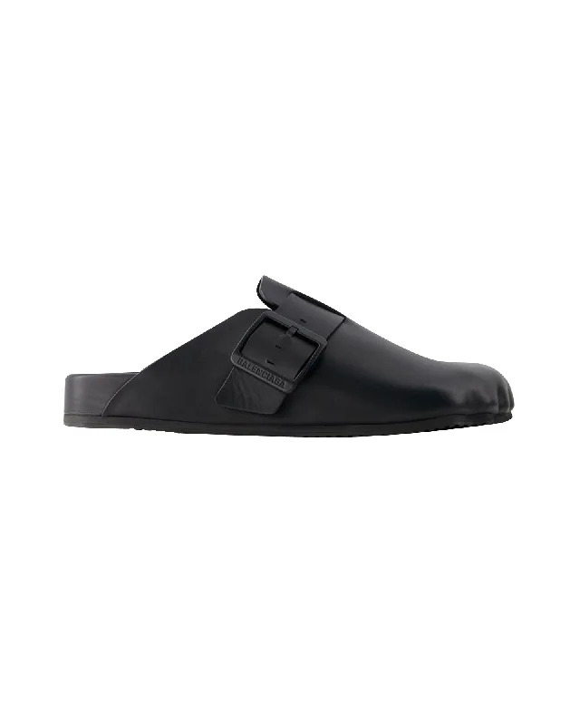 Sunday Slides - Balenciaga - Leather - Black