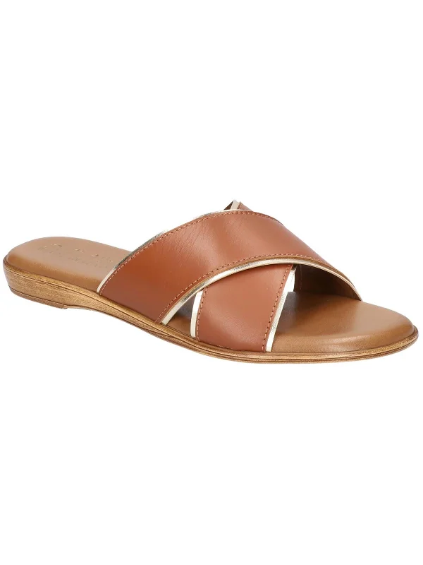 Tab-Italy Womens Leather Slide Sandals