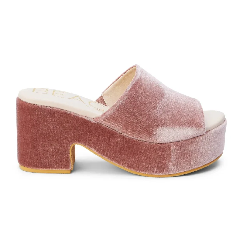 Terry Sandal In Rose Velvet