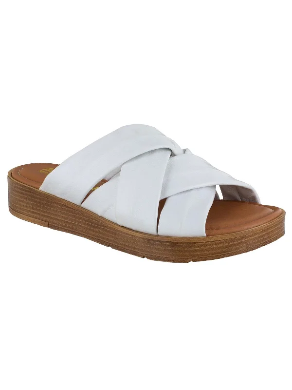 Tor Italy Womens Leather Open Toe Slides