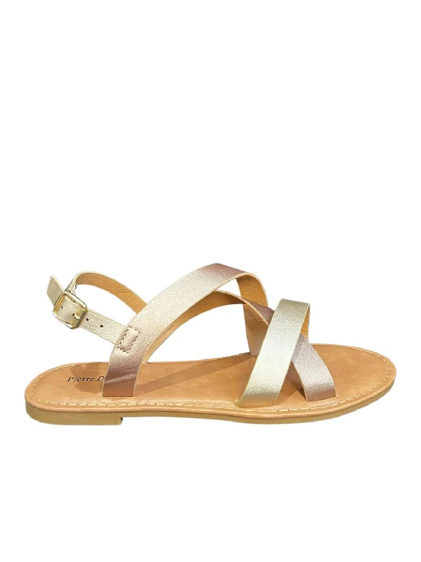 Two Tone Sandals In Gold Multi