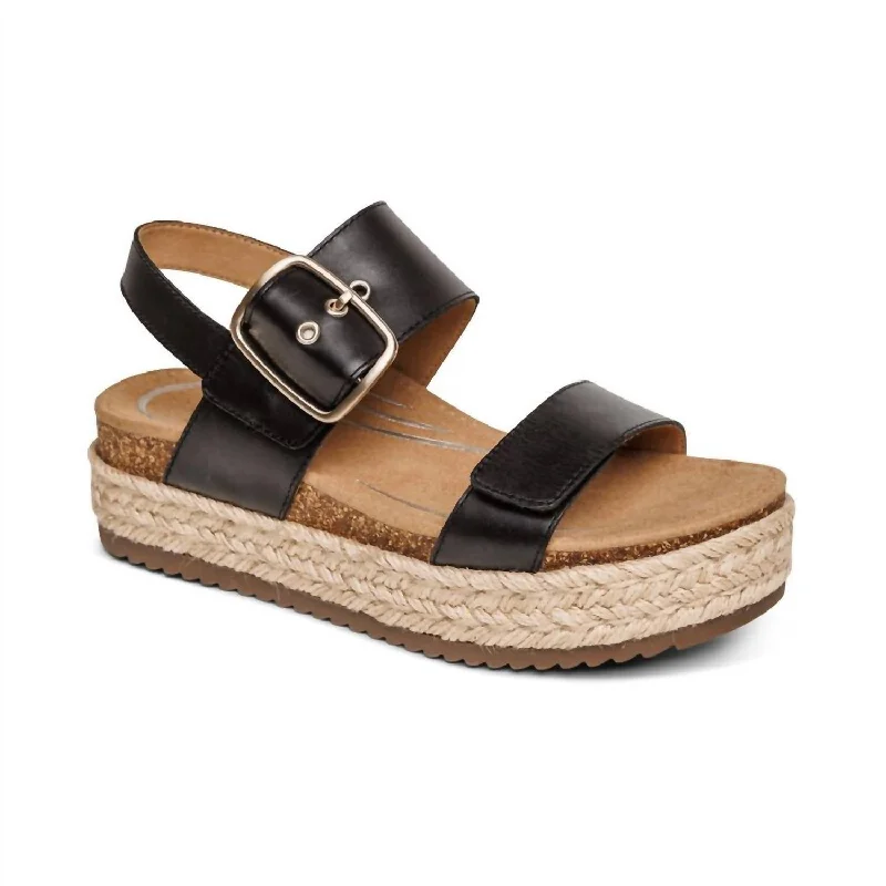 Vania Arch Support Platform Sandal In Black