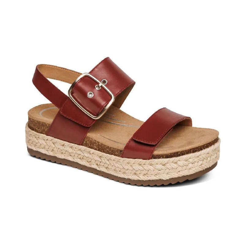 Vania Arch Support Platform Sandal In Red