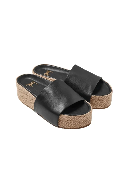 Women Albatross Jute Slide Sandal In Black