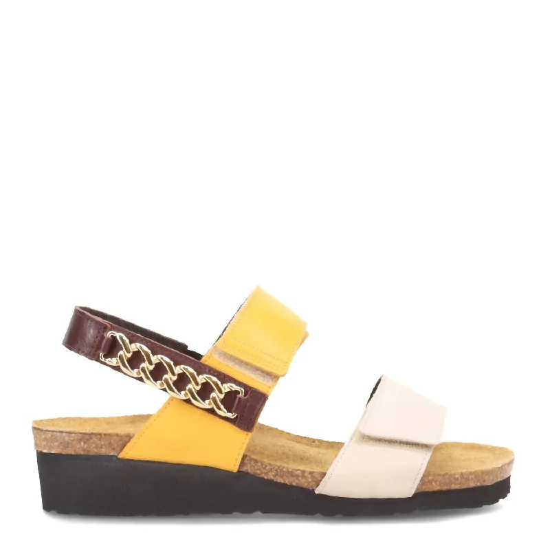 Women Eliana Sandal In Ivory/marigold/brown