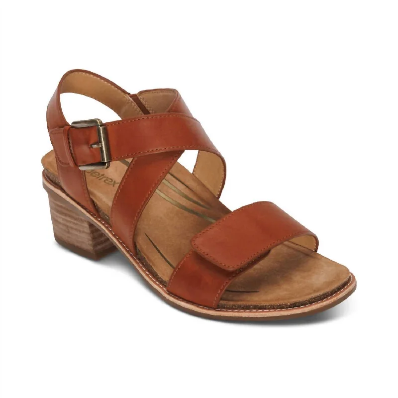 Women Kristin Block Heel Sandal In Cognac