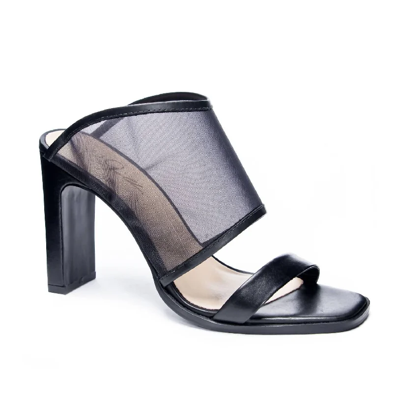 Women Linx Slide Sandal In Black Mesh /kid Leather