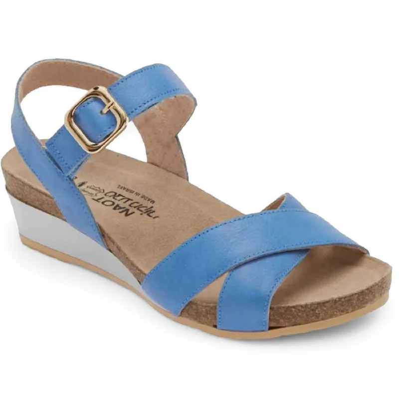 Women Throne Wedge Sandal In Sapphire Blue