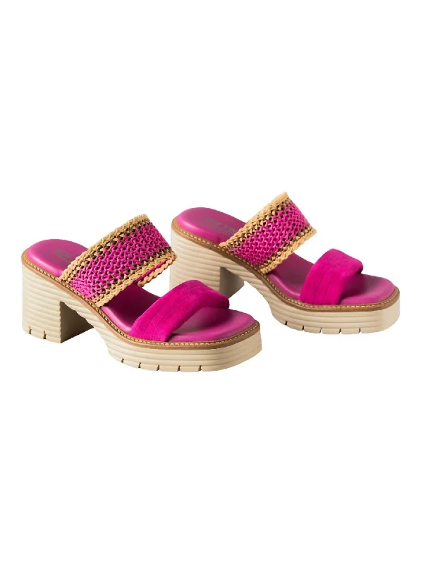 Women's Blanca Sandals In Fuchsia Velour