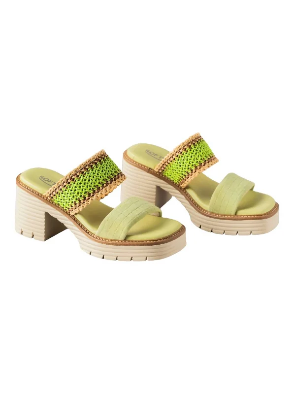 Women's Blanca Sandals In Lime Green Velour