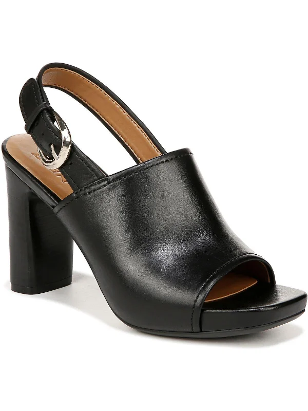 Womens Buckle Square Toe Block Heel