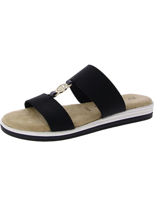 Womens Canvas Slip On Slide Sandals