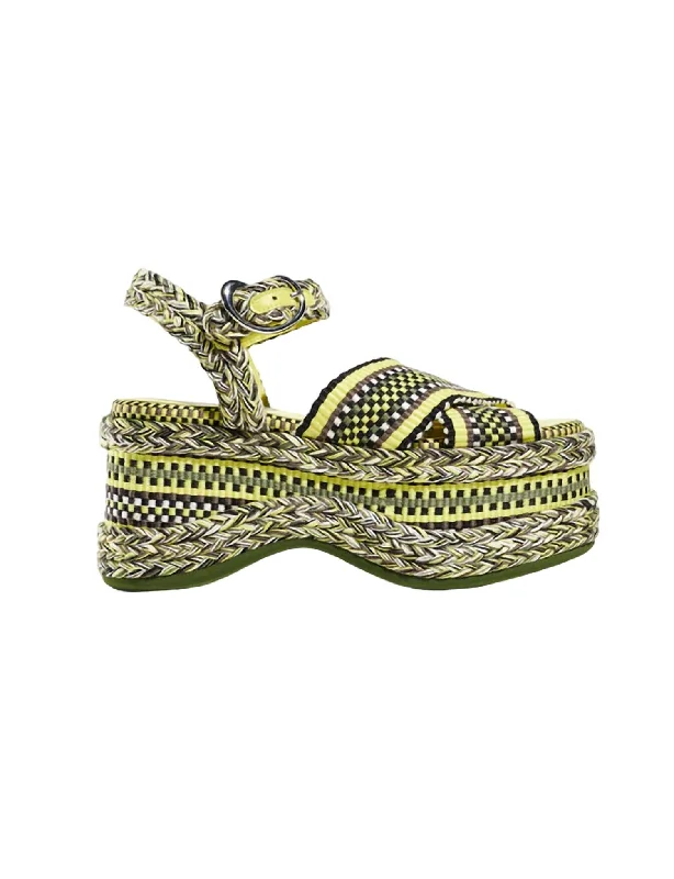 Women's Carmen High Platform Sandal In Kaki-Lemon