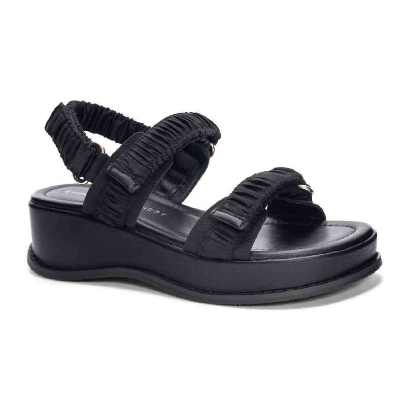 Women's Cashy Casual Sandal In Black Satin