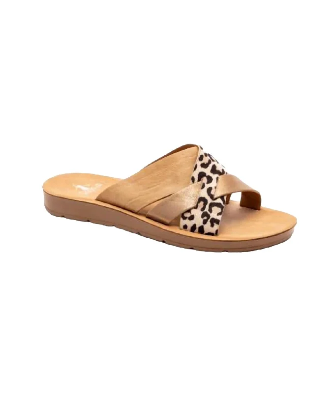 Women's Charm Strap Sandal In Leopard/gold