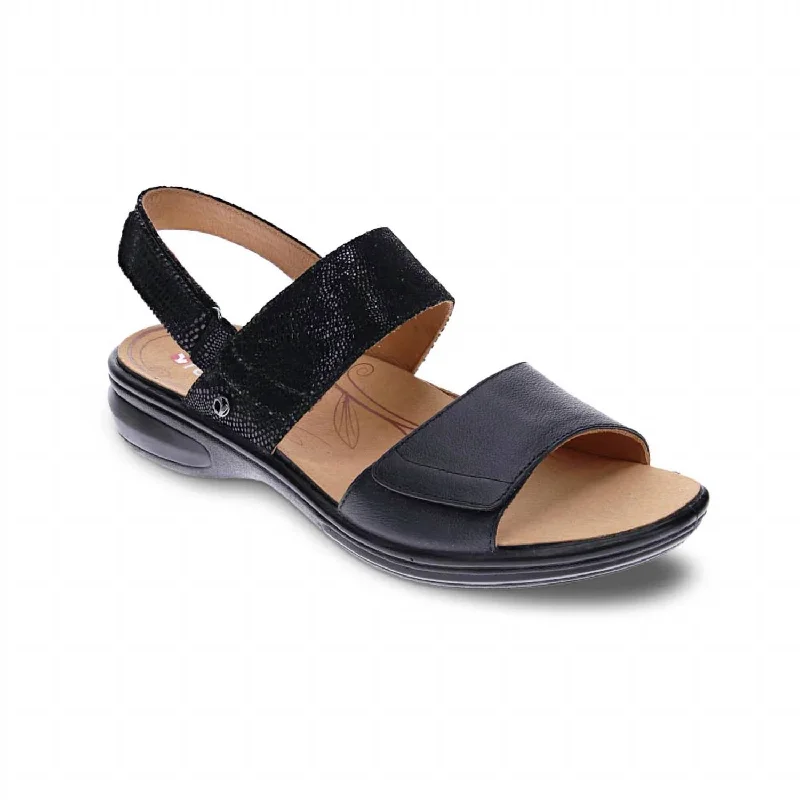 Women's Como Sandal In Black Lizard