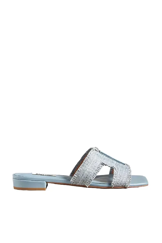 Women's Dahlia Raffia Slide Sandals In Celeste