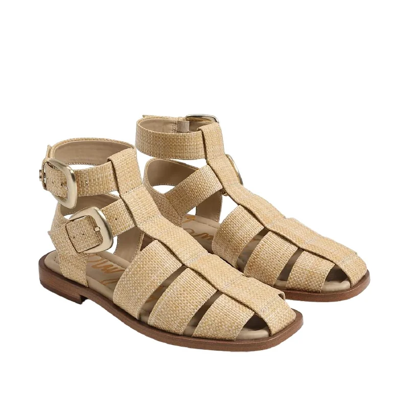 Women's Dawn Ankle Buckle Sandal In Bleached Beechwood Weave