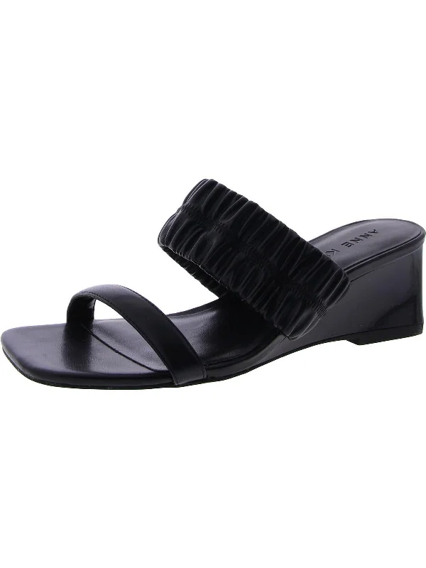 Womens Double Strap Open Toe Wedge Sandals