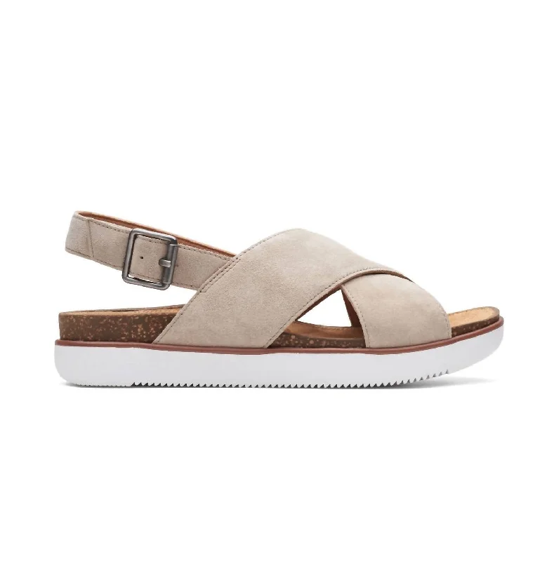 Women's Elayne Cross Sandal In Sand Suede