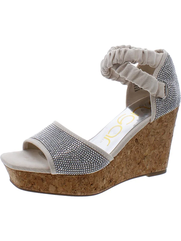 Womens Faux Suede Wedge Sandals