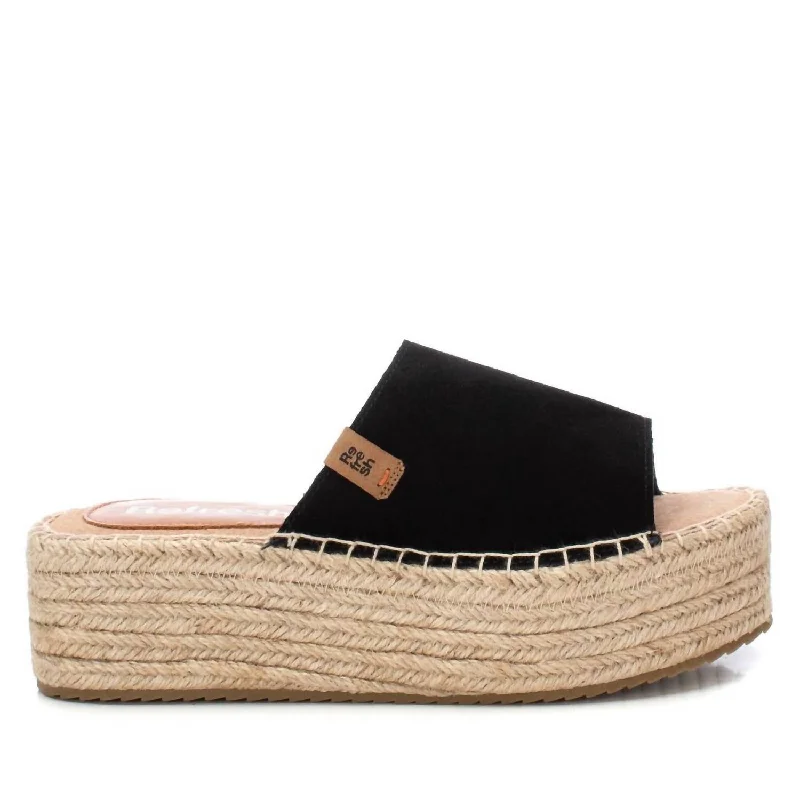 Women's Flat Sandals In Black