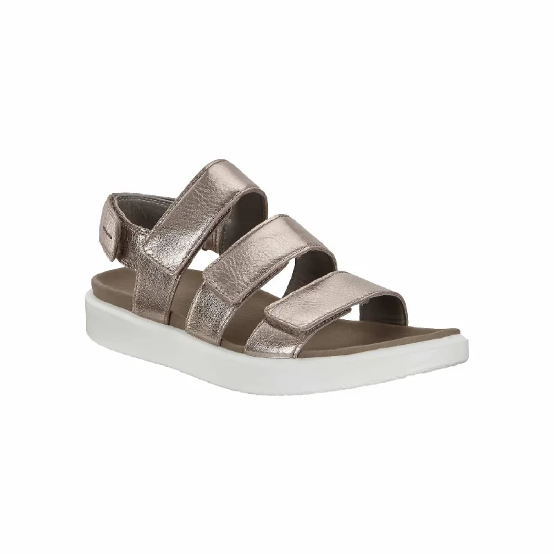 Women's Flowt 3 Strap Sandal In Warm Grey Metallic