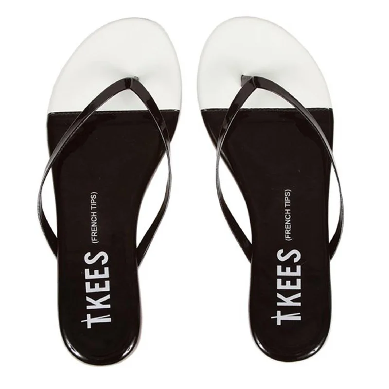 Women's French Tips Flip Flops In Black/white