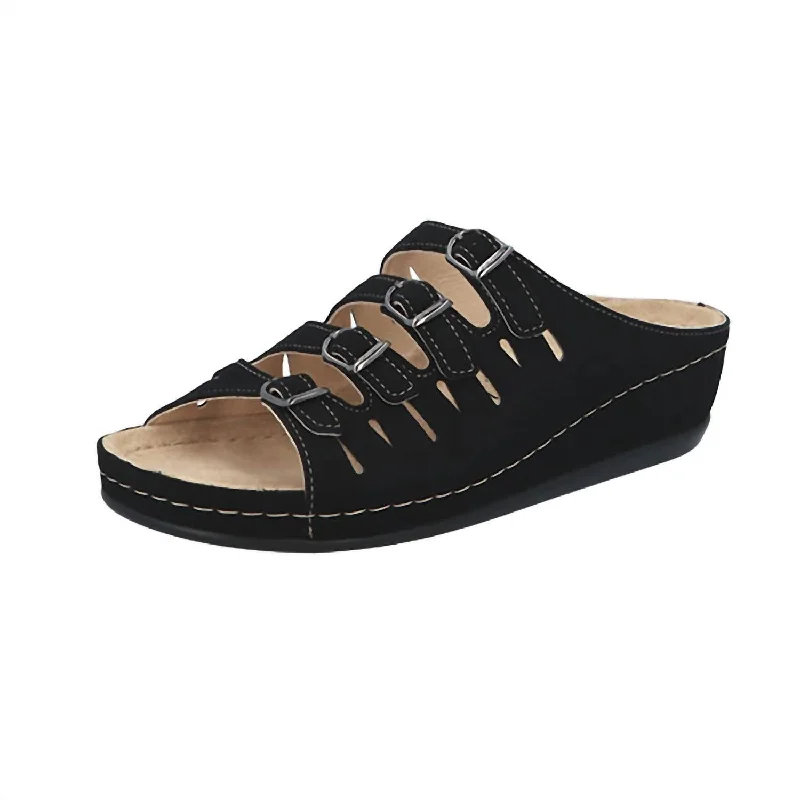 Women's Hassel Sandal In Black Nubuck