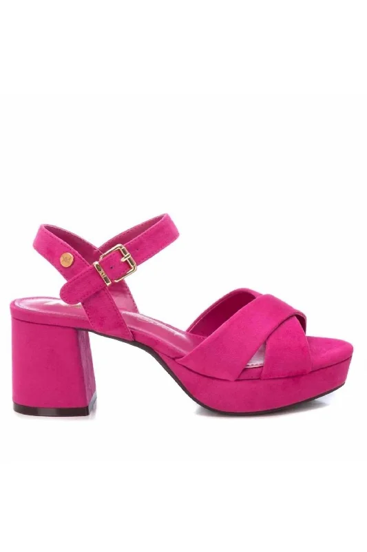 Women's Heeled Sandals In Fuxia