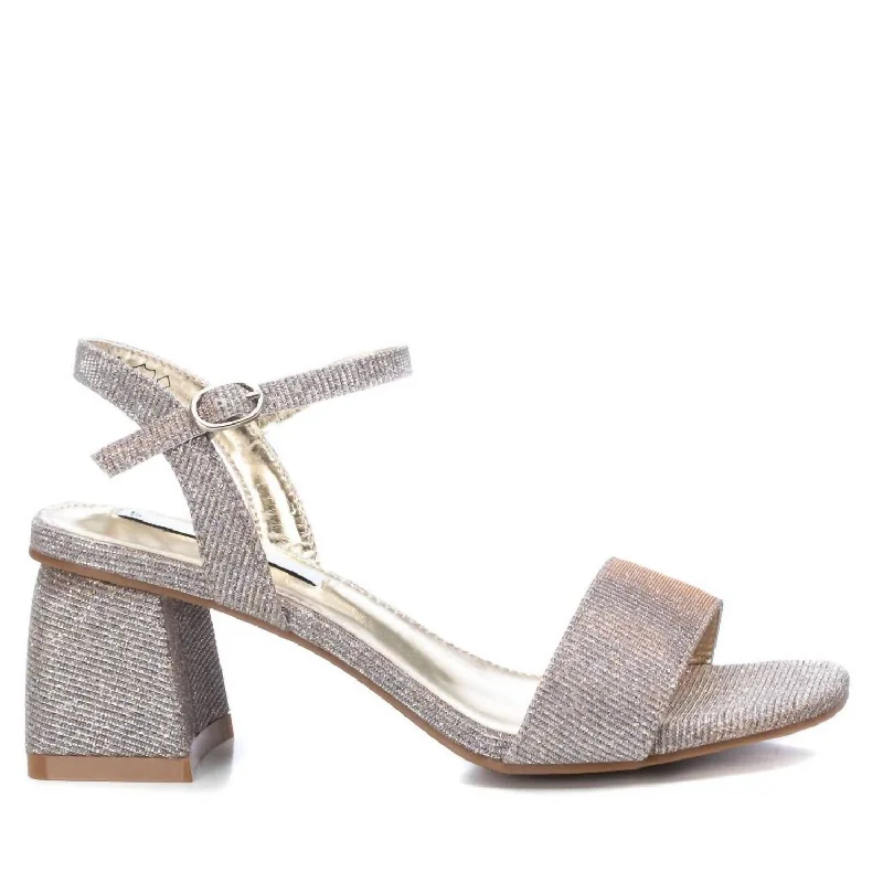 Women's Heeled Sandals In Silver