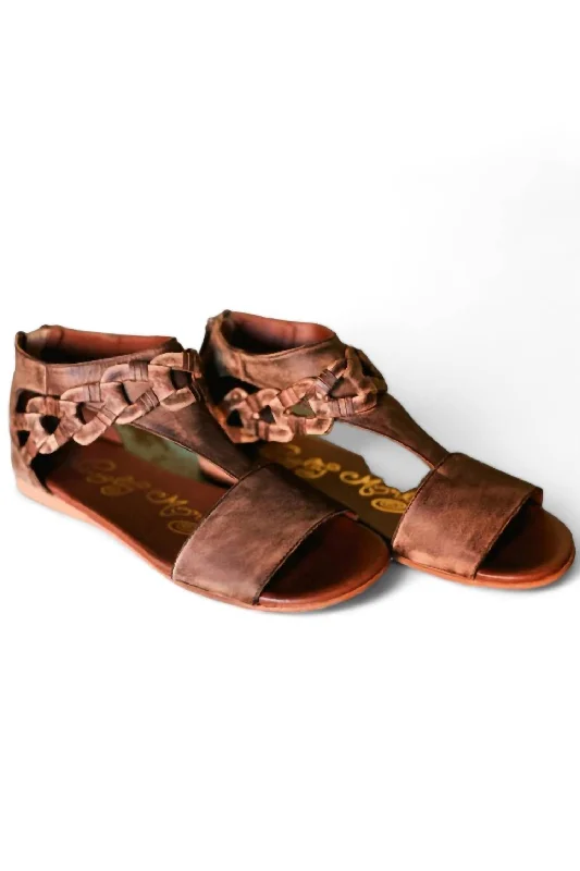 Women's Hippie Hollow Distressed Genuine Leather Sandals In Brown