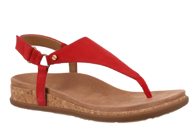 Women's Kirra Toe Post Walking Sandal In Red