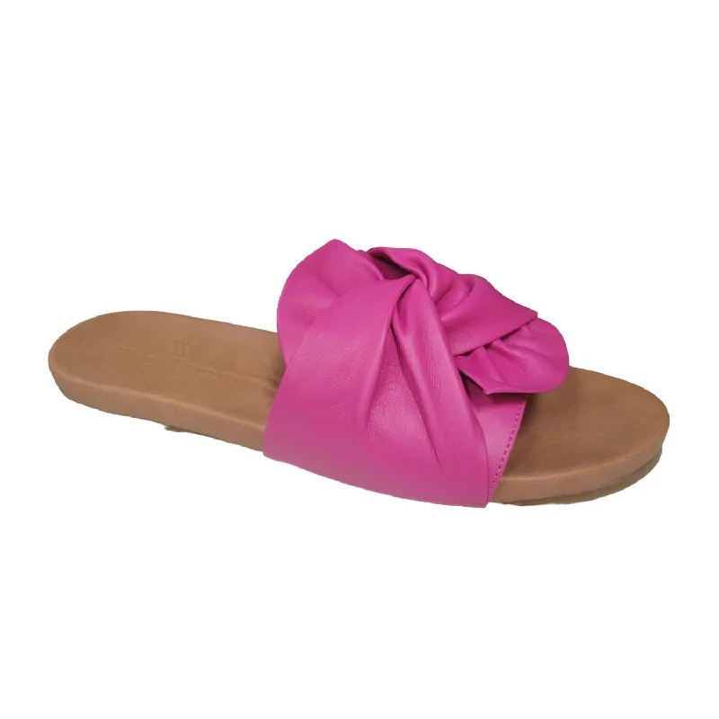 Women's Knotty Sandal In Fuxia Leather