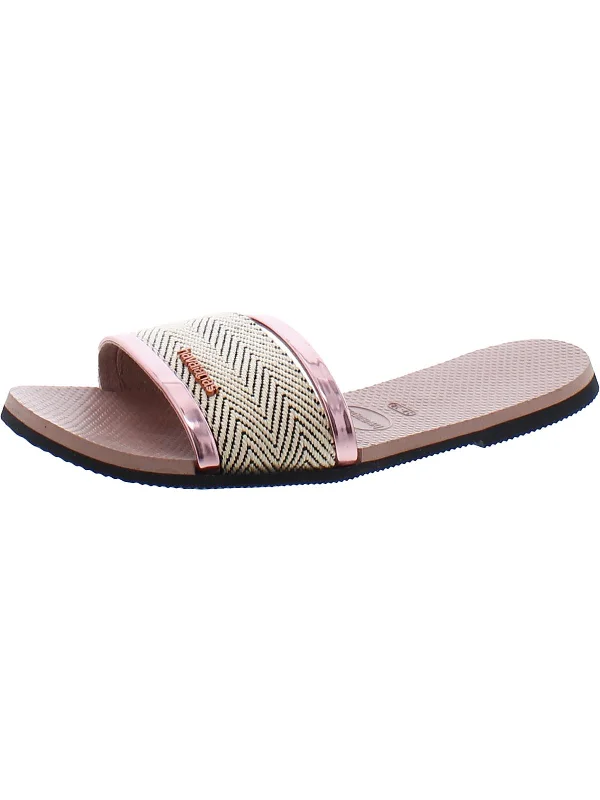 Womens Laceless Woven Slide Sandals