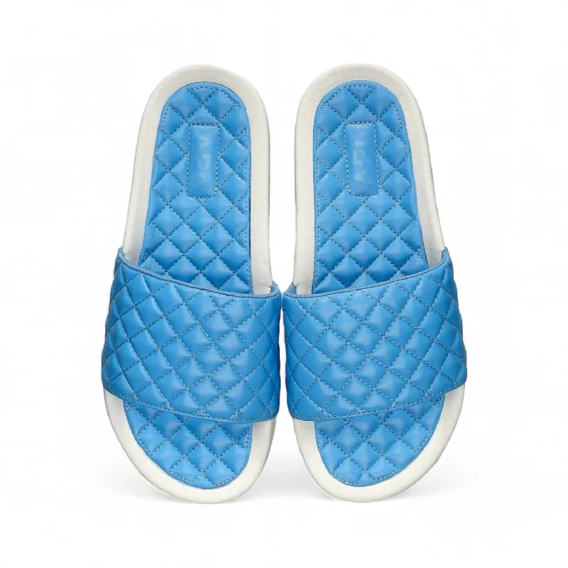 Women's Lusso Slide Sandal In Coastal Blue/ivory