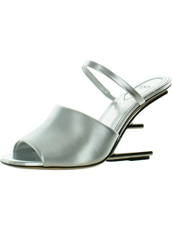 Womens No material tag Metallic Mule Sandals