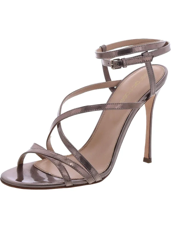 Womens Patent Leather Ankle Strap Heels