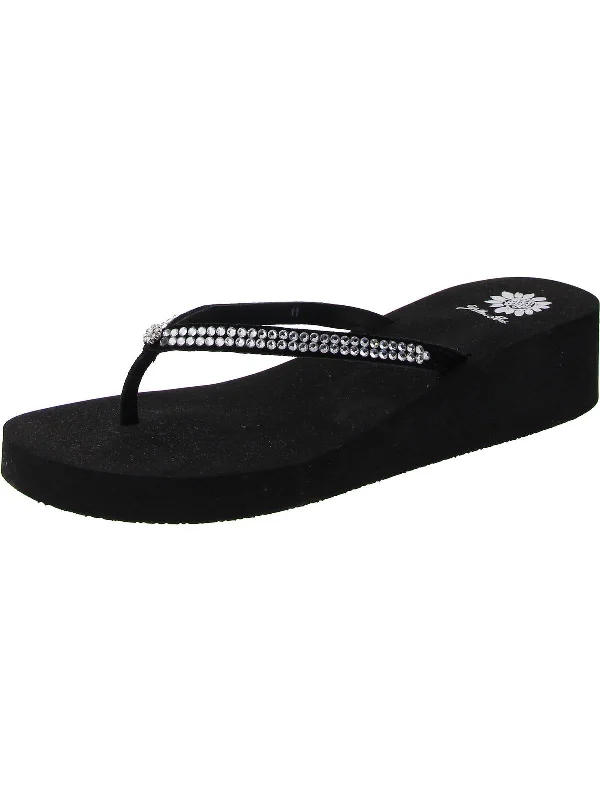 Womens Rhinestone Thong Flip-Flops