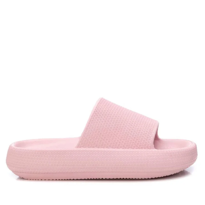 Women's Rubber Flat Sandals In Pink