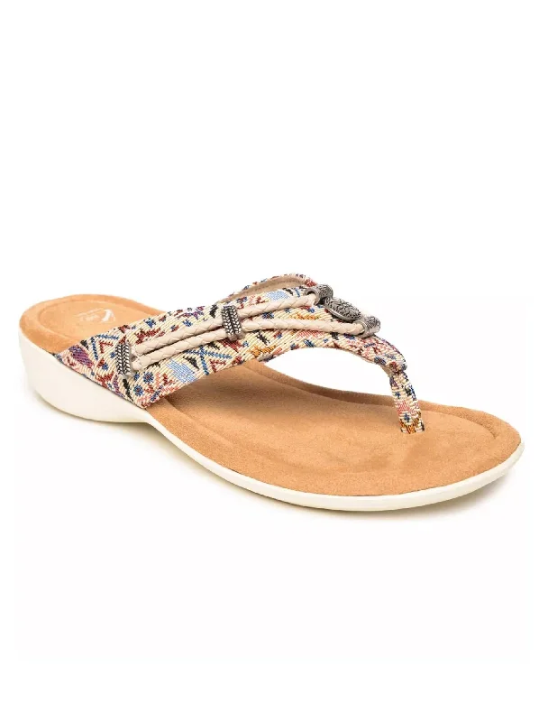 Women's Silverthorne 360 Thong Sandals In Cream Needlepoint Print