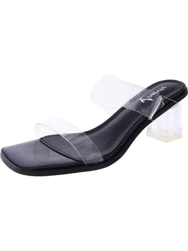 Womens Slip-On Open Toe Heels